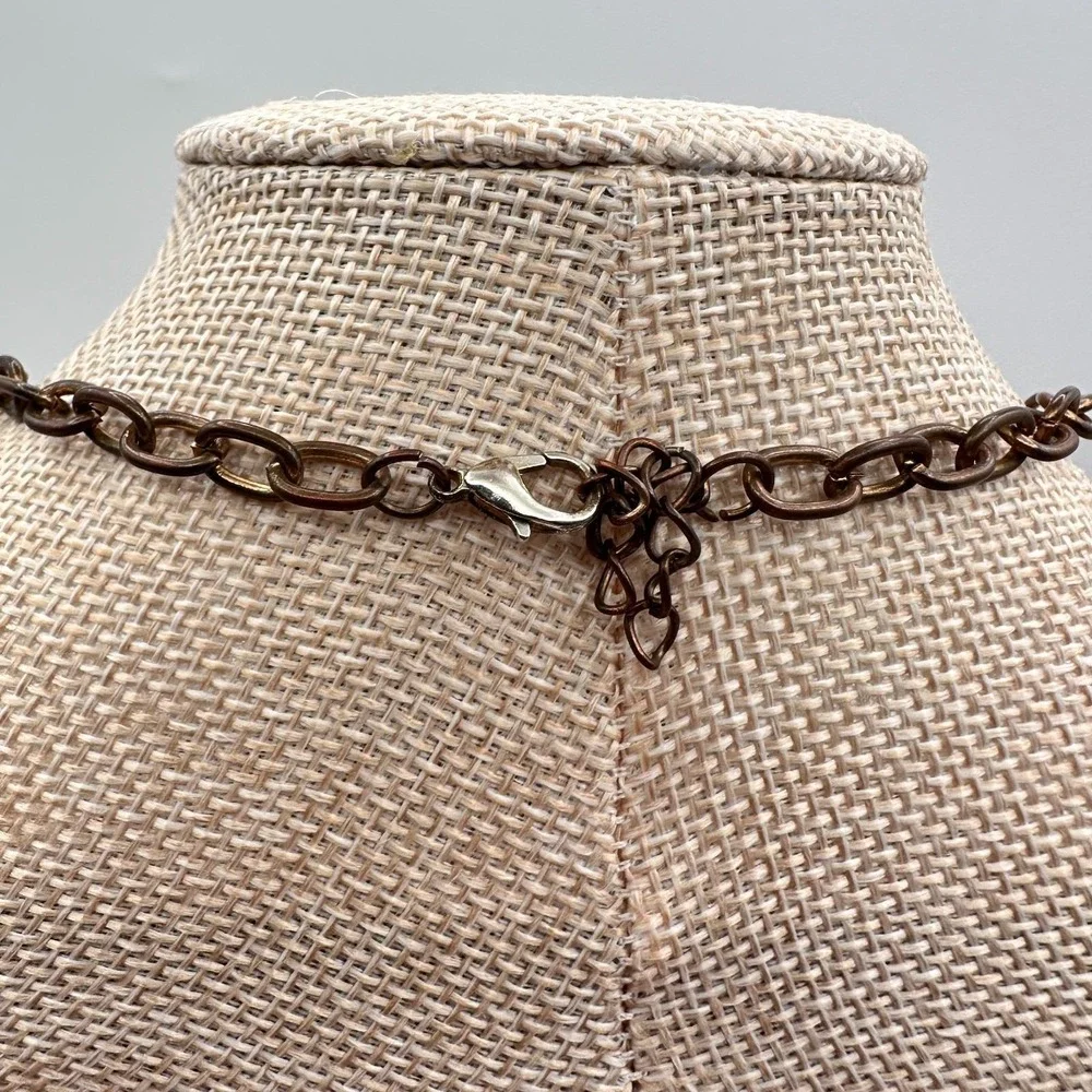 Vintage 90s Gold‎ Tone Rolo Chain Padlock Pendant Necklace Women's Jewelry Retro